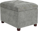 Joveco Storage Ottoman Foot Rest Stool, 24" Velvet Footstool Bench for Living Room Bedroom, Light Grey by CozyNest Decor