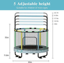 LAMERGE 55" 7-in-1 Round Trampoline for Kids Boys & Girls Ages 1-8, Indoor & Outdoor Trampoline for Fun, Adjustable Height Handrail ＆ Enclosed Safety Net ＆ Durable Designs for Toddlers Children by TinyTreasures Baby Boutique