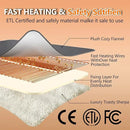 Heated Blanket Throw 50x60, Extra Plush 220GSM Flannel & Sherpa with Child Lock | 6-Level Smart Adaptive Heat & 8Hr Timer | ETL Certified Electric Blanket for Full Body Comfort by CozyNest Decor