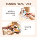 ROBOTIME Wooden Play Kitchen Set, Play Kitchen Set for Kids with Realistic Design, Kids & Toddlers Kitchen Playset with Dishwasher, Toy Kitchen Set for Boys and Girls Ages 3+ (Brown) by TinyTreasures Baby Boutique
