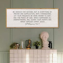 LuZhiQiang Be Anxious for Nothing Wall Decor 32"×12" Philippians 4:6-7 Bible Verse Sign Large Christian Scripture Wood Framed Hanging Decor (Wood) by CozyNest Decor