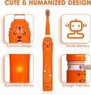 Kids Sonic Electric Toothbrush, Rechargeable Smart Toothbrush for Children Age 3-12, 2 Mins Timer, 6 Modes, 6 Brush Heads, Wall-Mounted Holder by TinyTreasures Baby Boutique