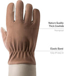 HANDLANDY Long Gardening Gloves for Men & Women, Thorn Proof Rose Pruning Gloves Leather Gauntlets Garden Glove Yard Work Glove (Small, Brown) by GreenHaven Gardens