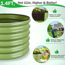 2x2x1.4ft Galvanized Raised Garden Bed, Deep Metal Garden Bed, Matcha Green Raised Garden Beds Outdoor, Raised Planter Box Kit for Vegetables, Flowers, Fruits by GreenHaven Gardens
