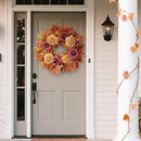 28'' Large Fall Wreath for Front Door, Porch, Window- Artificial Maple Leaves Faux Sunflower Hydrangea Pumpkins Outdoor Autumn Wreath for Home, Farmhouse Wall Thanksgiving Day Harvest Festival Decor by CozyNest Decor