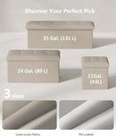 15 Inches Small Folding Storage Ottoman Cube, Storage Footrest, Foot Rest Stool, for Living Room, Bedroom, Dorm, Hallway, Entryway, Sandy Beige by CozyNest Decor