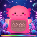 Axolotl Alarm Clock with Night Light for Kids, Rechargeable Silicone Lamp Time to Wake Clock，Cute Animal Tabletop Lamp, Perfect Sleep Companion for Boys Girls by TinyTreasures Baby Boutique
