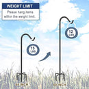 Shepherds Hook for Outdoor Bird Feeders Pole 60 Inch Tall, Adjustable Heavy Duty Garden Hanger Stake Pole with 5 Prong Base, Shiny Black (2 Packs) by GreenHaven Gardens