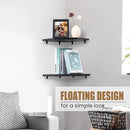 Corner Shelf Wall Mount, Floating Corner Shelves, Set of 4 Corner Wall Shelf Organizer, Rustic Wood Wall Storage Display Shelves for Living Room Bedroom Bathroom Kitchen, Classic Black by CozyNest Decor