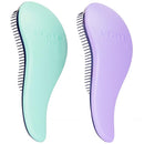 Crave Naturals Glide Thru Detangling Brush for Adults and Kids - Detangler Brush for Curly or Straight, Wet or Dry Hair - Gentle on Tangles Hair Comb - 7.5x3-Inch, Turquoise and Purple (Pack of 2) by TinyTreasures Baby Boutique