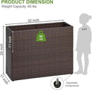 LEWIS&WAYNE Tall Planters for Outdoor Plants Handmade Wicker Large Rectangular Block Planter Box with Removable Liners Modern Planter for Indoor Outdoor Patio Deck - Brown by CozyNest Decor