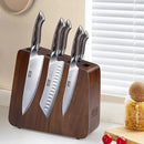Magnetic Knife Block 10 x 9 Inches, Double Sided Magnetic Knife Holder and Kitchen Knife Organizer Storage, 7 Slots Acacia Wood Universal Knife Block for Chefs by CozyNest Decor