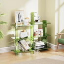 Acrylic Bookshelf, Small 3 Tier Open Bookcase for Small Spaces,Sofa Table, Hallway Entry Table for Home Living Room (Green, 39.4'' x 11.8'' x 31.5'') by CozyNest Decor