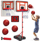 Kids Basketball Hoop Adjustable Height 3.5FT-6.2FT, Indoor Outdoor Toddler Basketball Hoop with LED Scoreboard, Boys Basketball Toy for 3 4 5 6 7 8 Years Gift, Portable Basketball Goals Sport Game by TinyTreasures Baby Boutique