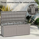 120 Gallon Deck Box,Resin Outdoor Storage Box with Lockable for Patio Furniture, Pool Accessories, Garden Tools Waterproof Outside Storage Box, Grey by CozyNest Decor