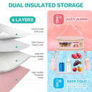 PIIOSER Breastmilk Cooler Bag with Ice Pack Fits 6 Baby Bottles Up to 9 Ounce, Insulated Baby Bottle Tote Bags, Double Layer Waterproof Leak-Proof with Shoulder Strap for Nursing & Working Mom (Pink) by TinyTreasures Baby Boutique