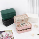 DesignSter Small Travel Jewelry Box with Double Zipper, 2 Layers PU Portable Jewelry Case for Women and Girls,Travel Jewelry Organizer for Rings, Earrings, Necklaces, Bracelets,Pink by TinyTreasures Baby Boutique