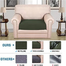 H.VERSAILTEX Super Stretch Individual Seat Cushion Covers Sofa Covers Couch Cushion Covers Slipcover Sets Thick Jacquard Textured Twill Fabric (1 Piece Chair Cushion Cover, Olive) by CozyNest Decor