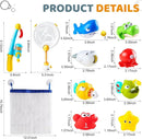 Bath Toys for Kids, Magnetic Fishing Toys with Storage Bag and Light up Star, Wind Up Creatures Baby Bathtub Birthday Gifts for Toddlers 2-4 Boys Girls, 11 Pcs Set by TinyTreasures Baby Boutique