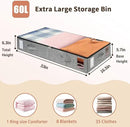 combocube 2 Pack Under Bed Storage Containers, Stackable Closet Organizers and Storage Bins with Sturdy Support, Foldable Underbed Clothes Storage Box for Blanket, Comforter, Sweater, Pillows, Shoes by CozyNest Decor