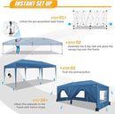 HOTEEL 10x20 Pop up Canopy with 6 Sidewalls, One Push Instant Setup Outdoor Canopy Tent with Reinforce Rod, Weight Bag, for Parties, Events, Blue by GreenHaven Gardens
