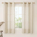 LAMIT Sheer Linen Curtains 63 inches Length for Bedroom, Light Filtering Panels Bronze Grommet Linen Textured Neutral Drapes for Living Room, Linen, 2 Panels, 34 x 63 Inch by CozyNest Decor