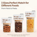 ComSaf Airtight Glass Storage Canister with Lids (0.7Qt/1.2Qt/1.6Qt) Set of 6, Food Storage Container Kitchen Pantry Storage Jar, Glass Jars for Flour Cereal Sugar Tea Coffee Beans Snacks, Square by CozyNest Decor