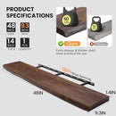 Floating Shelves for Wall, 48"x9.3" Rustic Solid Live-Edge Elm Wood Wall Shelves, Heavy-Duty Floating Shelves with Invisible Brackets, Set of 2 for Living Room, Bedroom, and Kitchen, Walnut Finish by CozyNest Decor