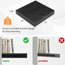 Square Floating Shelves for Wall, 12" W x 12" D x 1.2" H, Small Wooden Wall Mounted Display Shelves with Invisible Brackets for Living Room, Bedroom, Bathroom, Kitchen Decor, Set of 3, Black by CozyNest Decor