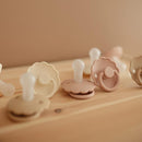 FRIGG Daisy SilkySoft Silicone Baby Pacifier | Made in Denmark | BPA-Free (Blush/Cream, 6-18 Months) by TinyTreasures Baby Boutique