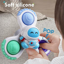 ALASOU 3PCS Pop Suction Cup Spinner Toys for 1 Year Old Boy Girl|Novelty Spinning Tops Toddler Toys Age 1-2|Sensory Baby Bath Toy for Toddlers 1-3|12 18 Months Boy Birthday Gift for Infant by TinyTreasures Baby Boutique