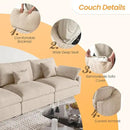 JACH Sectional Couches for Living Room, 4 Seater Cloud Sectional Couch with Deep Seat, Down Filled Modular Sofa, Covers Removeable & Washable, Sofas Furniture for Living Room, Khaki by CozyNest Decor