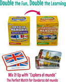 Menique, Juego de Memoria de Banderas del Mundo en español, para niños y adultos. Flags of The World, Memory Matching Game in Spanish, for Kids and Adults, 100 Tiles 50 Pairs. by TinyTreasures Baby Boutique