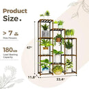 Bamworld Plant Stand Indoor Hanging Plants Shelf 7 Pots Tall Ladder Plant Holder Large Wood Flower Stand for Living Room Rack Multiple Plants for Patio Balcony Garden by GreenHaven Gardens