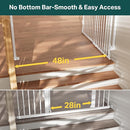 Cumbor 34" Extra Tall No Bottom Bar Baby Gate for Stairs, Auto Close Dog Gate Indoor for Larger Pets, 31.6-48" Hardware Mounted Safety Gate for Doorways, Wide Walk Thru Door for Easy Access (White) by TinyTreasures Baby Boutique