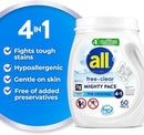 All Mighty Pacs Laundry Detergent, Free Clear for Sensitive Skin, Tub, 60 Count by CozyNest Decor