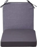 17 x 17 Inch Outdoor Seat Cushions for Patio Furniture with Non Slip and Ties Waterproof & UV Resistant Round Corner Outdoor Chair Cushions Replacement Set of 2, Gray by GreenHaven Gardens
