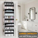 SpaceAid 2 Pack Over The Door Organizer with 5 Large Pockets and 10 Mesh Side Pockets, 5 Layers Door Organizer Hanging with Clear Window for Bedroom, Bathroom, Pantry and Nursery, Black by CozyNest Decor