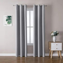 ChrisDowa Grommet Blackout Curtains for Bedroom and Living Room - 2 Panels Set Thermal Insulated Room Darkening Curtains (Light Grey, 42W x 84L) by CozyNest Decor
