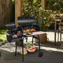 Outvita BBQ Charcoal Grill, Outdoor Patio Barbecue Cooker with Offset Smoker, Wheels and Tray for Balcony Picnics, Party and Camping by GreenHaven Gardens