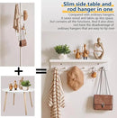Wood Coat Hook with Wall-Mounted Shelf,23.62in Entryway Wall Hanging Shelf,for Bathroom, Kitchen,Coat Towel Key Organizer White YD-WS0260W by CozyNest Decor