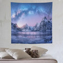 HZOHNAGO Mountain Tapestry Aurora Snow Mountain Sunset Pattern Printed Wall Tapestry Wall Hanging for Bedroom Living Room Dorm 60" W x 60" H by CozyNest Decor