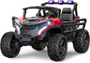 24V 2 Seater Ride on Car Truck, 4x200W, EVA Tires, 4WD/2WD, Rainbow Lights, Remote Control, Shock Absorbers, Bluetooth, Ride On UTV Toy for Kids Ages 3-8, Red by TinyTreasures Baby Boutique