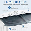Portable Mini Twin Tub 22lbs Washing Machine With Drying Rack& 10 Hangers, 13lbs Washer & 9lbs Spinner, Small Laundry Washer with Time Control for Camping, Apartments, RV (22lbs) by CozyNest Decor