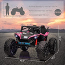 2 Seaters 24V Ride on UTV with Remote Control,10AH Battery, 400W Powerful Motors with 17" EVA Wheels, 20.5“ Seat Width Electric Ride Toy with Metal Suspension,LED Lights,Music,Horn (Rose) by TinyTreasures Baby Boutique