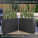 Metallic Heavy Planter for Outdoor Plants, 38Lx10Wx30H Inches Tall and Long Metal Divider Planter Box for Outside & Indoor, No Assembly Required (Gray) by GreenHaven Gardens