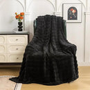 YUSOKI Luxury 3D Bubble Throw Blanket 2lb,All Ages,Home Decoration, (Black,50 * 60inches) by CozyNest Decor