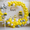 RUBFAC 129pcs Yellow Balloons Different Sizes 18 12 10 5 Inch Latex Balloon Garland Arch Kit for Masquerade Party Decoration Gender Reveal Graduation Anniversary Baby Shower Party Supplies by TinyTreasures Baby Boutique