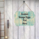 Personalized Wooden Welcome Sign for Front Door Decor - Customized Image/Text Hanging Sign, Farmhouse Decor for Home Office, 11.2 * 8 Inch by CozyNest Decor