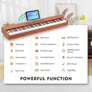 MUSTAR Digital Piano 88 Weighted Keys with Stand Touch Sensitivity, 88 Key Semi Weighted Keyboard Piano Portable Electric Piano for Beginners, Dual Stereo Speakers, Case, Sustain Pedal (Brown-MDF) by TinyTreasures Baby Boutique